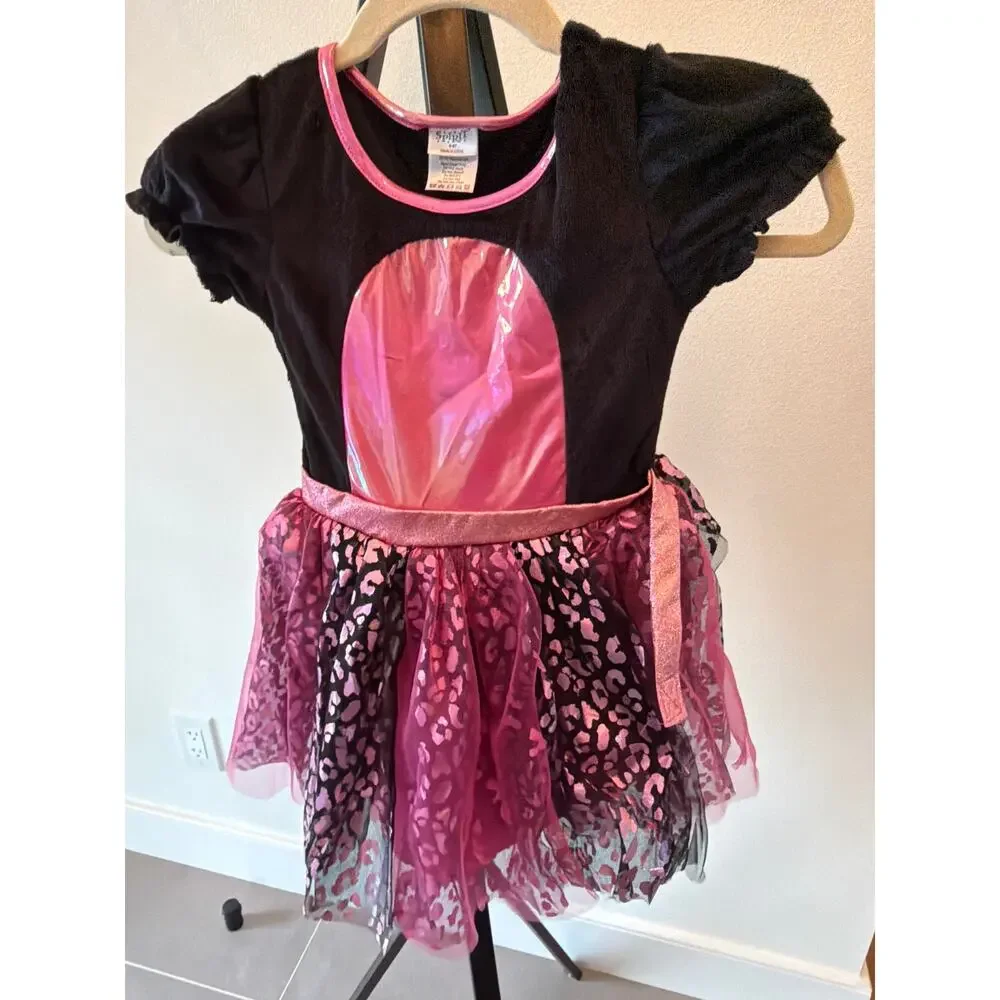Toddler 5T-6T Official Spirit Halloween Cutie Cat Dress Costume Pink Black
